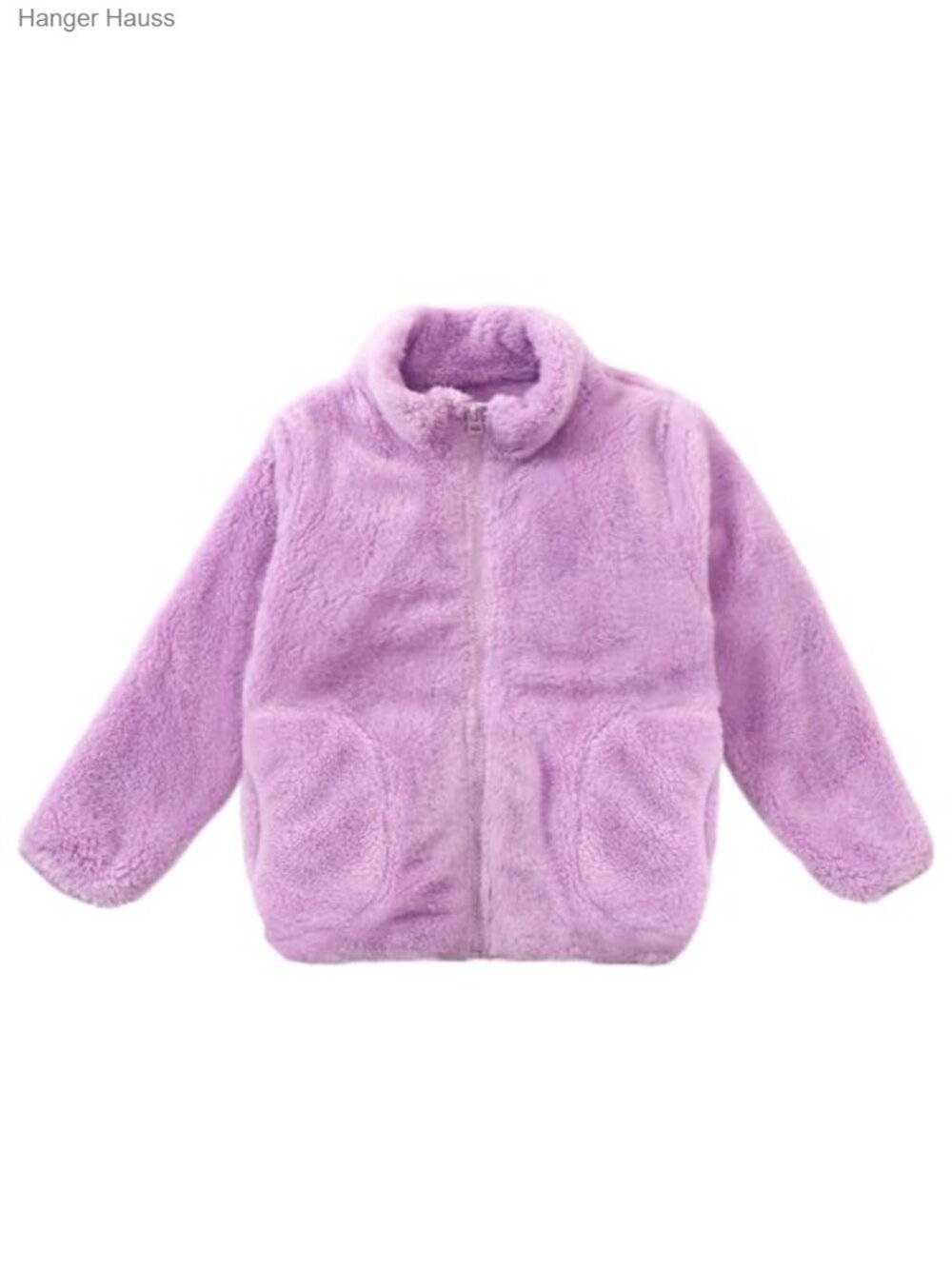 Mommy and Me Fleece Jacket Full-Zip Flannel Coat Stand Collar